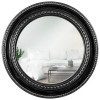 Зеркало интерьерное настенное в круглом корпусе  (d=45,5см, черный с серебром)
