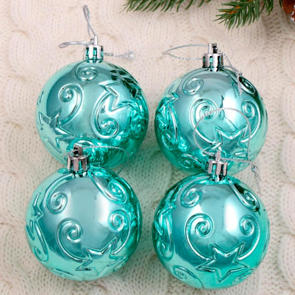 Набор шаров "Звёздочки" 4 шт, d-6 см (Голубой) Набор шаров "Звёздочки" 4 шт, d-6 см (Голубой)