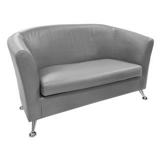 Диван Верона "2" (кзамPU/гоб.stock) серый (yz01-42)