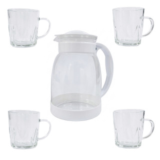 Набор из 5-ти предметов (1 кувшин 1200+ 4 стакана 200 мл) ZT-254