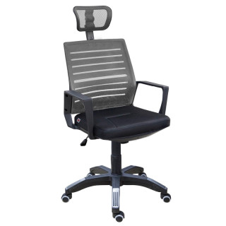 Кресло мод.М-3FК (сиденье ортопедическое, спинка - серая, сиденье - черный)