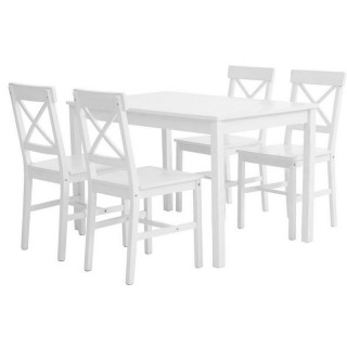 Столовый комплект 1+4 стульев мод X back белый (ВИ)
