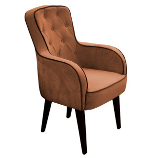Кресло "Фрида" (кзам PU/гоб.stock (мет.ножки) коричневый