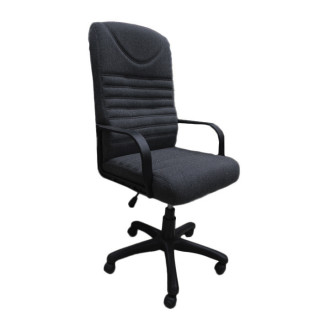 Кресло "Менеджер" (мет.каркас) гобелен, подл.пл.Сенатор/906/606, крест.пл) чёрный