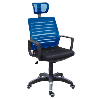 Кресло мод.М-3FК (сиденье ортопедическое, спинка - синий, сиденье - черный)