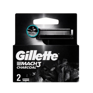 Cменные кассеты "GILLETTE MACH3" Charcoal для мужской бритвы (2 шт)