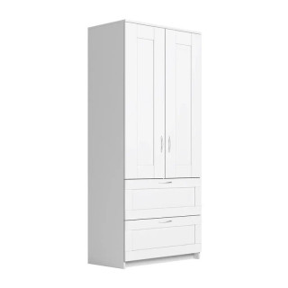 Шкаф 2-х дверный с двумя ящиками "Сириус" белый