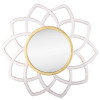 Зеркало интерьерное настенное (круг с лепестками d=49,5см, белый с золотом)