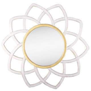 Зеркало интерьерное настенное (круг с лепестками d=49,5см, белый с золотом)