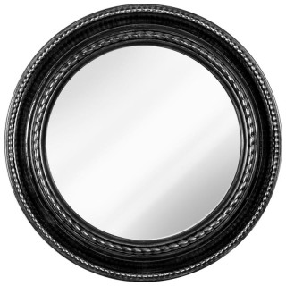 Зеркало интерьерное настенное в круглом корпусе  (d=45,5см, черный с серебром)