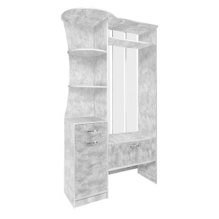 Прихожая КУЛ-501 1100х400х2100 Н (белый, бетон светлый)