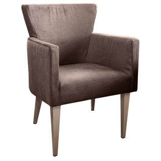 Кресло "Нико" цв.Орех (Кожзам АОД/ГОБ.Stock) Гобелен коричневый