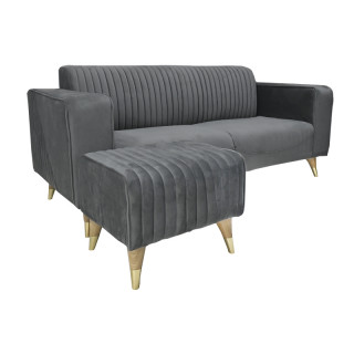 Диван "Калисто 3" +пуф (Эконом) FIORI GREY