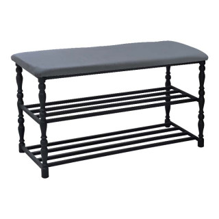 Подставка для обуви с м.эл. (вальц/труба; гобелен светло-серый)