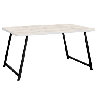 Стол "Арзу" (1600х800 столешница F закругл.углы цв.Люкс) Дуб крафт белый