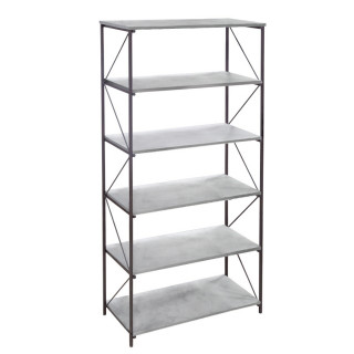 Этажерка металлическая 6 полок (цв.Люкс) бетон серый