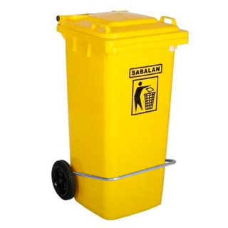 Бак мусорный 100л с педалью Sabalan (Иран) желтый