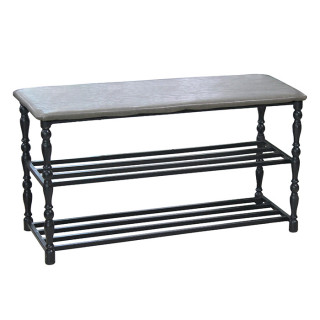 Подставка для обуви с мягким элементом (вальцованная труба) гладкий серый