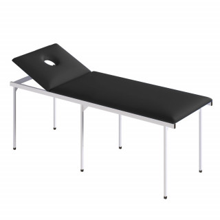 Кушетка с регулировкой  подл. с вырезом кзам/цв.каркас черный (pvc 1)