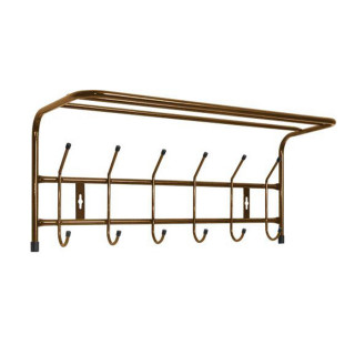 Вешалка настенная с полкой, 6 крючков (ВП6/З) Медный антик
