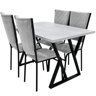 Комплект мебели "Конго" 1200*800 (бетон серый + Ultra dove)