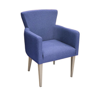 Кресло "Нико" цв. каркас (Кожзам АОД/ГОБ.Stock) синий