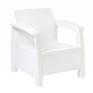 Кресло "Ротанг-плюс" (без подушек; цвет белый)