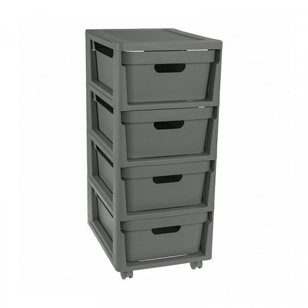 Комод на колёсах "Luxe" 4 ящика (Серый) Комод на колёсах "Luxe" 4 ящика (Серый)