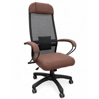 Кресло "Сакура 3" сид.гоб.Stock,подл.металл.№11 с накл.,крест.пл.d 700 м/п (тёмно-коричневый)