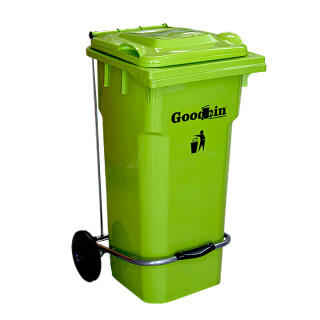 Мусорный бак "Goodbin" на колесах с педалью (зеленый,240л)