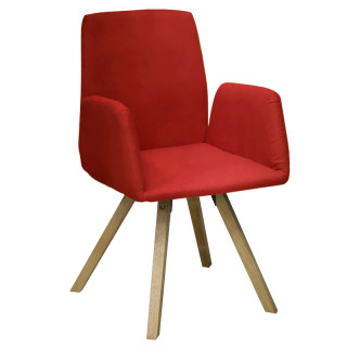 Кресло "Тандем" (гобелен stock, кзам АОД, жакк, ножки дер S-855-1) красный