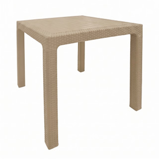 Стол пластик PLASTİK 90*90 RATTAN MASA бежевый