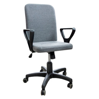 Кресло "Квадро Н" (гоб/кзам, пластик) гобелен серый 17М