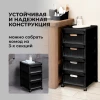 Комод на колёсах "VELVET" (4 ящика; чёрный)