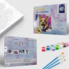Холст с красками 22х30 см по номерам (16цв.) Котик в капюшоне (Арт. Х-4037)