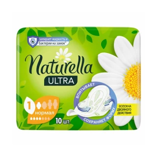 Женские гигиенические прокладки "NATURELLA" Ultra Camomile normal (10 шт)